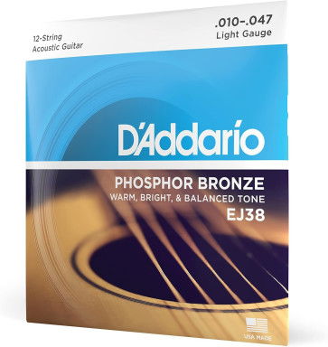 D'ADDARIO EJ38 MUTA CORDE PER CHITARRA ACUSTICA 12 CORDE 10-47