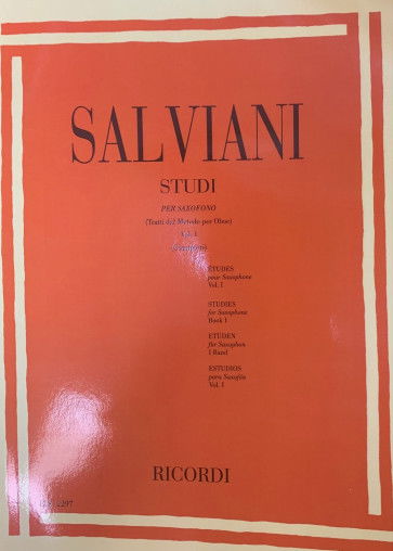 SALVIANI STUDI PER SAX SASSOFONO VOL.1 , I   LIBRO METODO EDIZIONI RICORDI