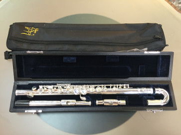 FLORIAN  KINDER JUNIOR JU200 FLUTE FLAUTO TRAVERSO PER BAMBINI DISCENDENTE AL RE CON DOPPIA TESTATA RICURVA