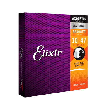 ELIXIR 11002 MUTA CORDE PER CHITARRA ACUSTICA 80/20 BRONZE WOUND EXTRA LIGHT - 010/047