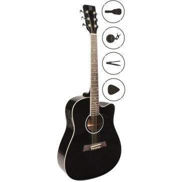 OQAN QGA-51CE KIT PACK CHITARRA ACUSTICA ELETTRIFICATA CON CUSTODIA E ACCESSORI