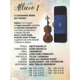 DOMUS MUSICA  VL4100 ALLIEVO 1 VIOLINO DA STUDIO 4/4 CON CUSTODIA  VL-4100