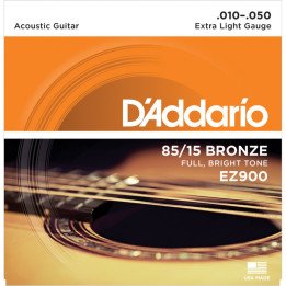 D'ADDARIO EZ900 BRONZE MUTA CORDE CHITARRA ACUSTICA TENSIONE EXTRA LIGHT GAUGE 010-050 EZ-900