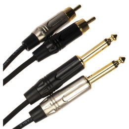 QUIKLOK JUST/2RCA2JM-5 CAVO 2RCA/2 JACK 6,3 MONO  LUNGHEZZA 5 MT